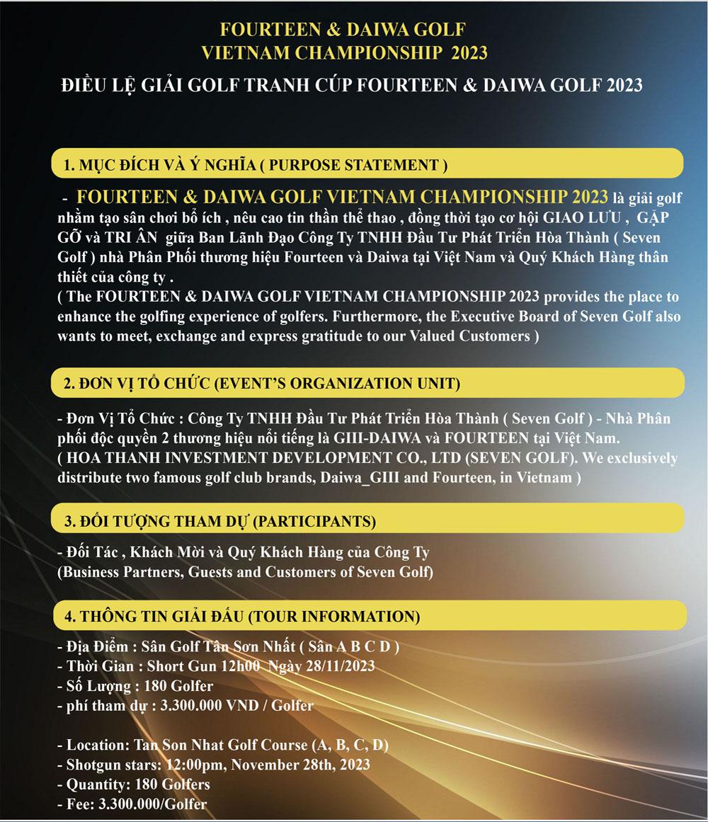 Thông Tin Giải Golf Fourteen & Daiwa VietNam ChampionShip 2023